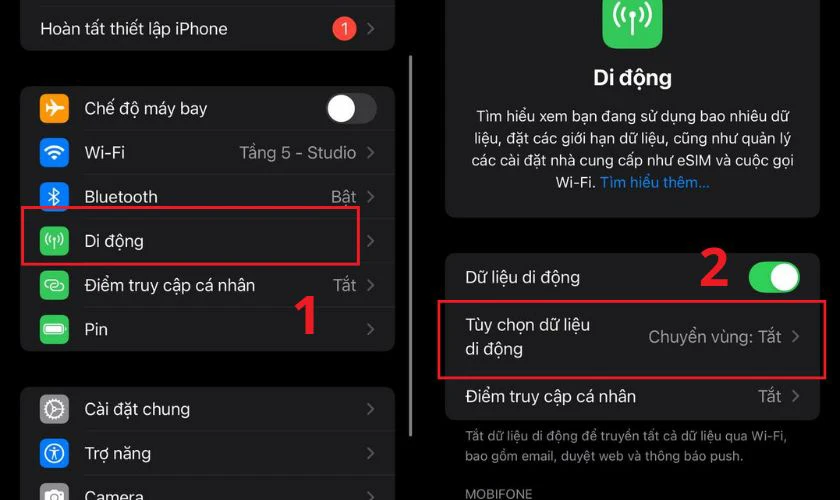 Cách thay đổi chế độ 5G trên iPhone 15 Pro Max