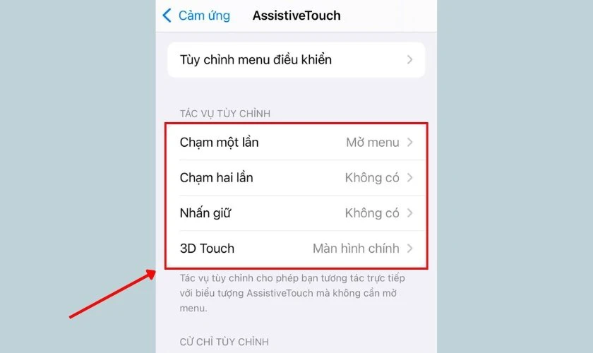 T&ugrave;y chỉnh t&aacute;c vụ n&uacute;t home ảo
