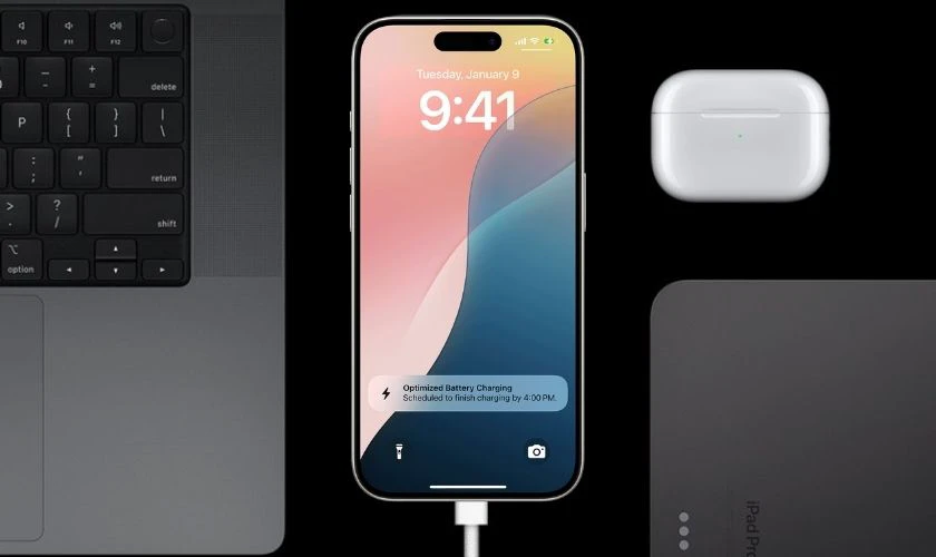 iPhone 15 c&oacute; c&ocirc;ng nghệ bảo vệ pin khi sạc qua đ&ecirc;m kh&ocirc;ng?