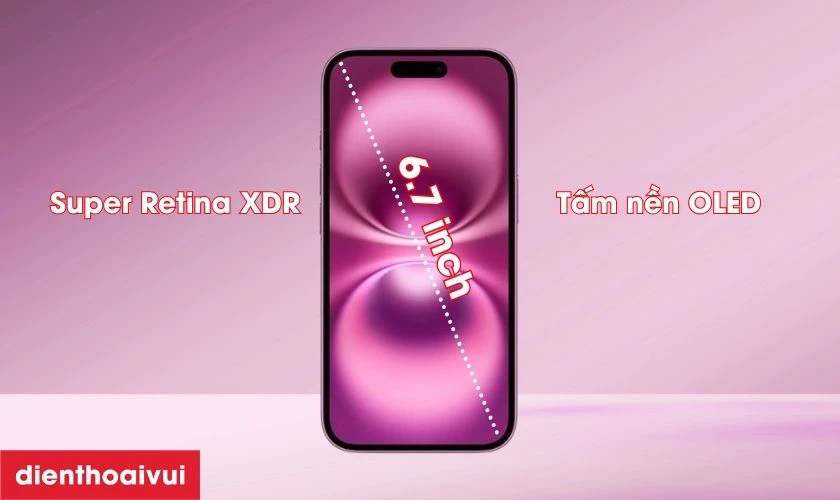 iPhone 16 Plus 256GB - Đ&atilde; k&iacute;ch hoạt c&oacute; m&agrave;n h&igrave;nh lớn 6.7 inch