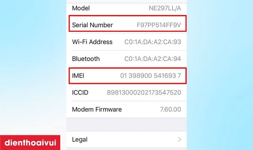  nguồn gốc m&aacute;y bằng IMEI v&agrave; Serial Number