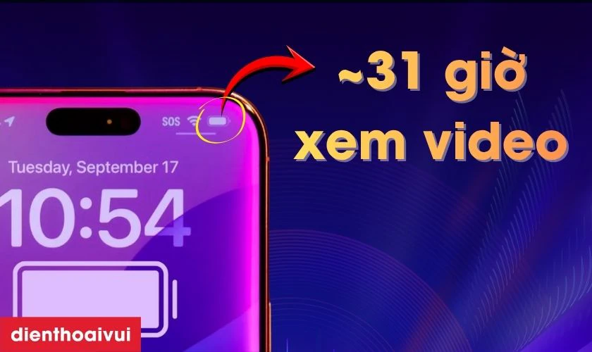 Thời lượng pin l&ecirc;n đến 31 giờ