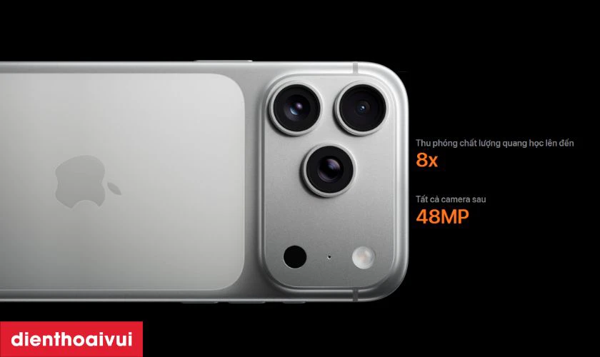 Camera sau 48MP và zoom 8x xa ấn tượng