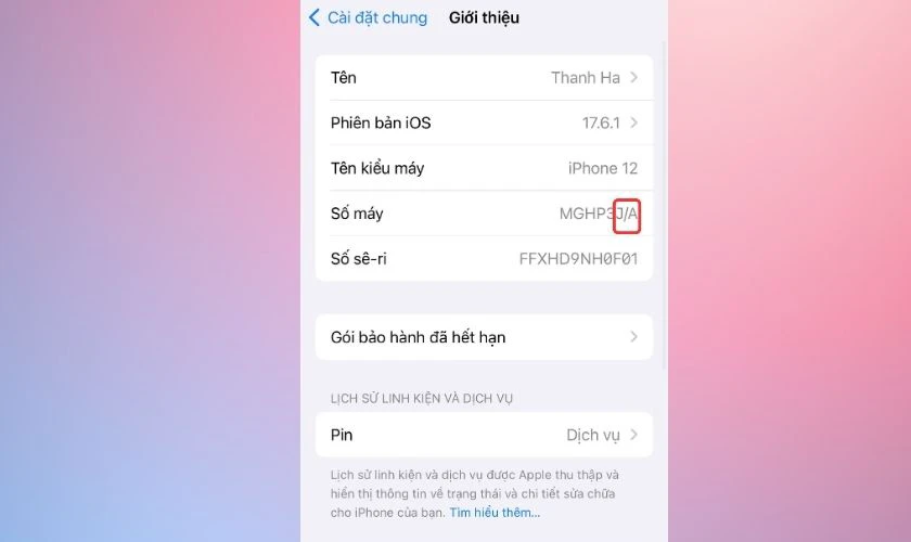 Đối chiếu ký tự để xác nhận mã ZP/A