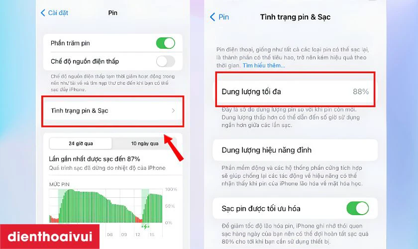 Kiểm tra dung lượng pin còn lại