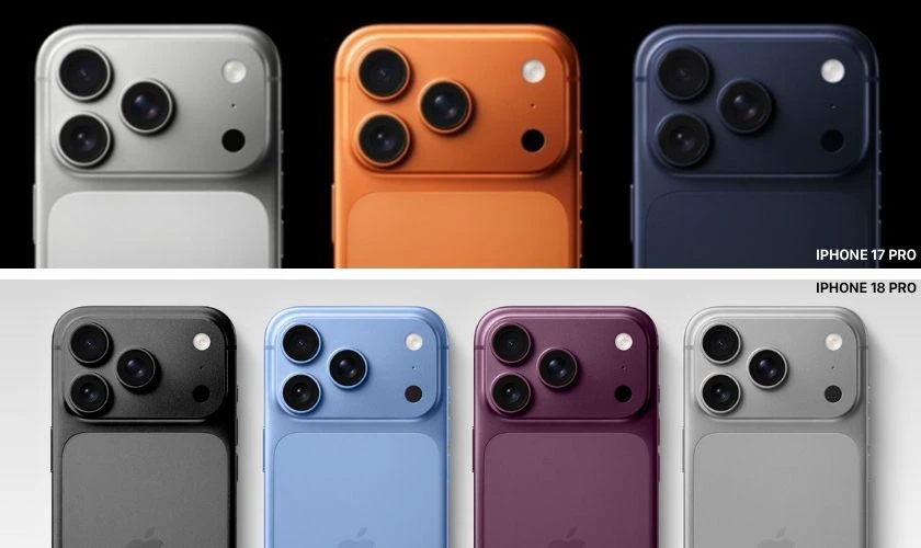Màu iPhone 18 Pro khác iPhone 17 Pro như thế nào?