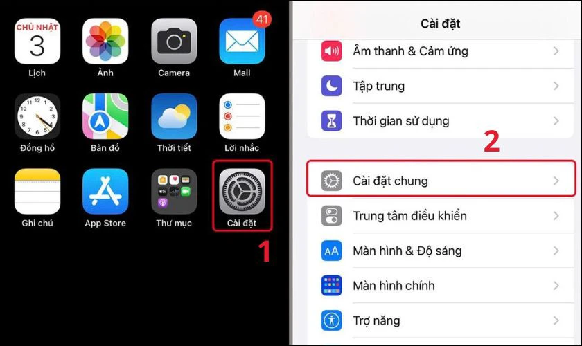 Truy cập c&agrave;i đặt để đặt lại iPhone về trạng th&aacute;i ban đầu