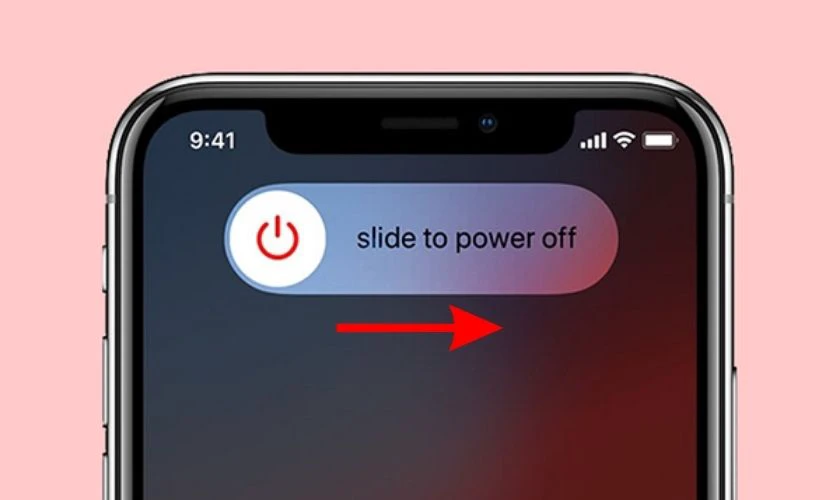 Sau đó, bạn vuốt thanh trượt Tắt nguồn (Power Off) sang bên phải
