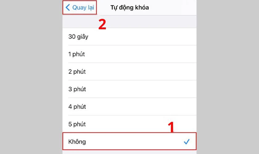 Chọn thời gian tự động khóa màn hình phù hợp với nhu cầu của bạn