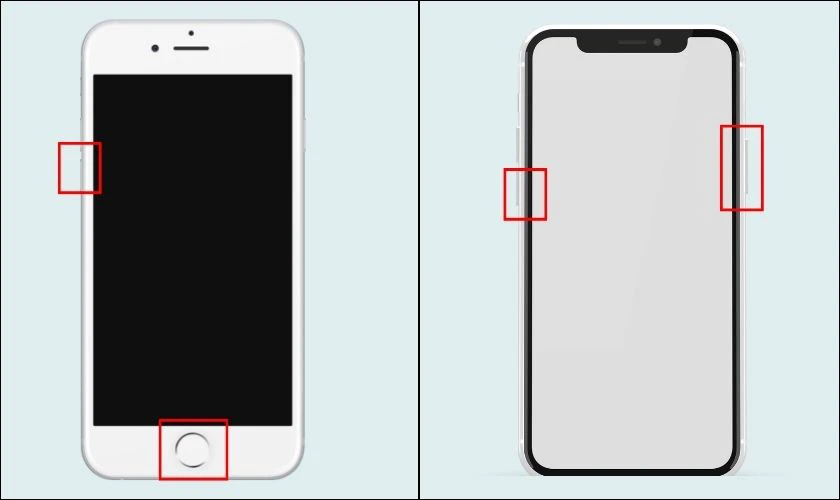 Thực hiện khởi động lại thiết bị khi điện thoại iPhone bị m&agrave;n h&igrave;nh trắng mờ