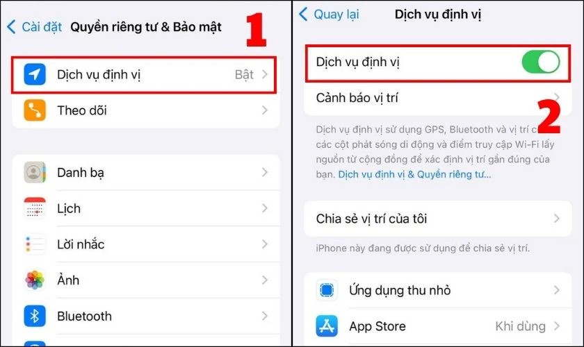 Tắt dịch vụ định vị tr&aacute;nh iPhone bị tụt pin