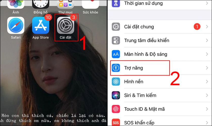 Bật trợ năng v&agrave; điều chỉnh giao diện đơn giản