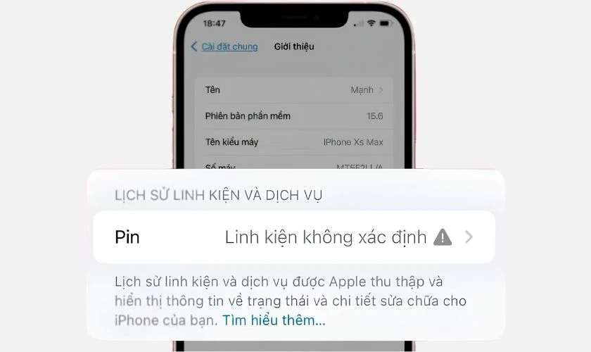 Pin không được iPhone xác minh