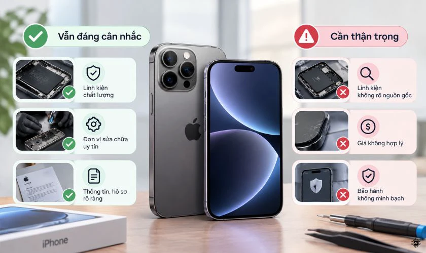 iPhone đã thay linh kiện có nên mua không?