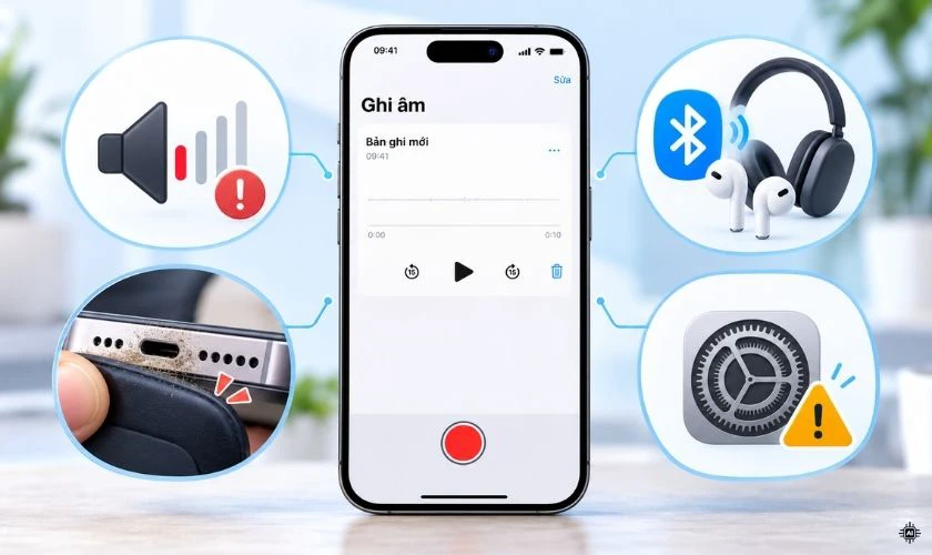 Nguyên nhân iPhone ghi âm không có tiếng