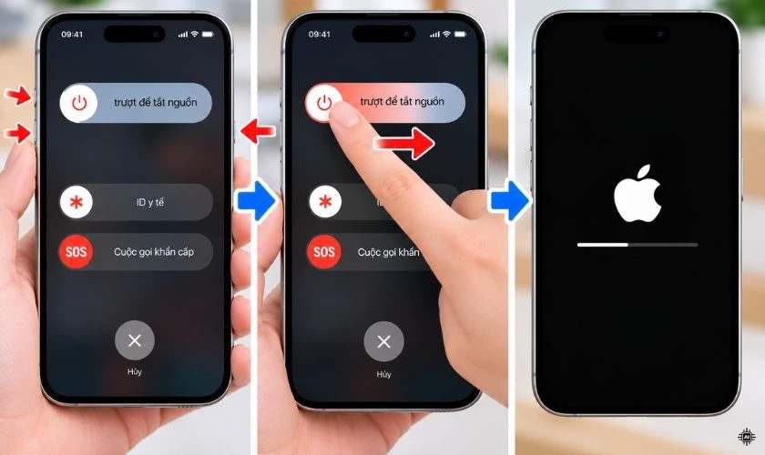 Khởi động lại iPhone để khắc phục lỗi ghi âm