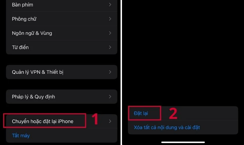 Reset c&agrave;i đặt mạng khi iPhone kh&ocirc;ng bật được Wi-Fi 5GHz