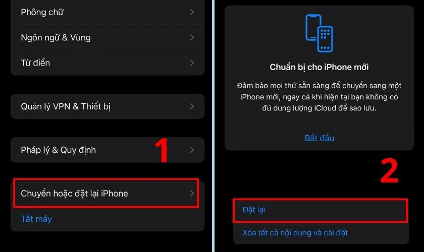 Reset cài đặt mạng