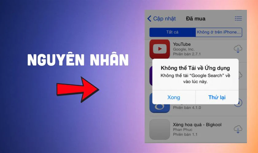 iPhone không tải được ứng dụng là tình trạng gì?