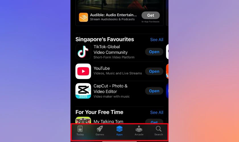 Xóa bộ nhớ đệm của App Store