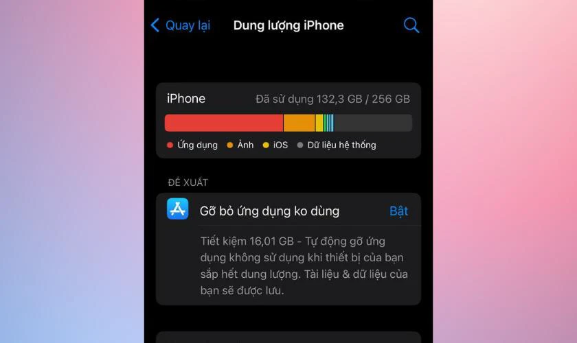 Kiểm tra dung lượng khi iPhone kh&ocirc;ng xem được video trong album
