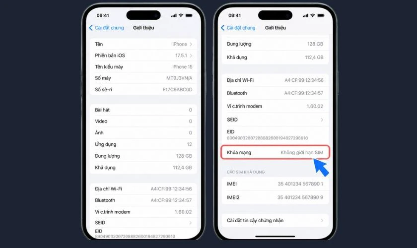 Nếu thiết bị hiển thị Không giới hạn SIM