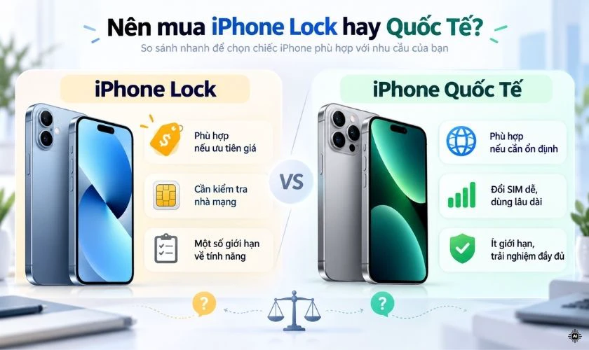 Nên lựa chọn mua iPhone Lock hay quốc tế?