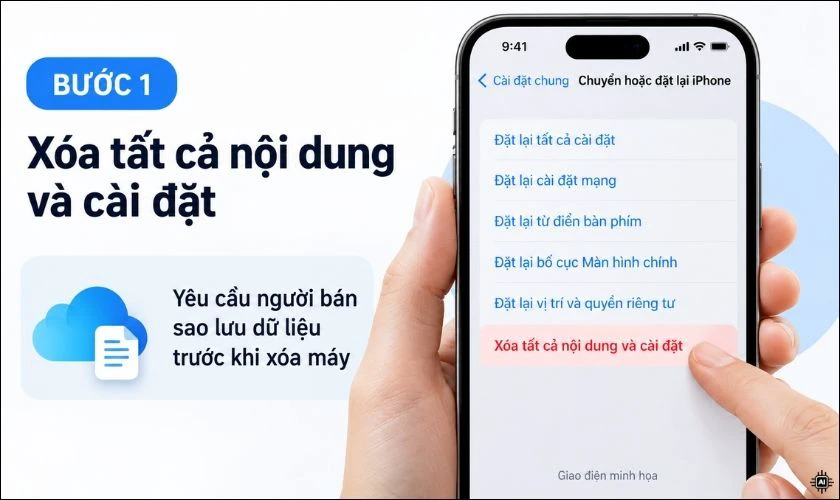 Kiểm tra iPhone sau khi xóa tất cả nội dung và cài đặt