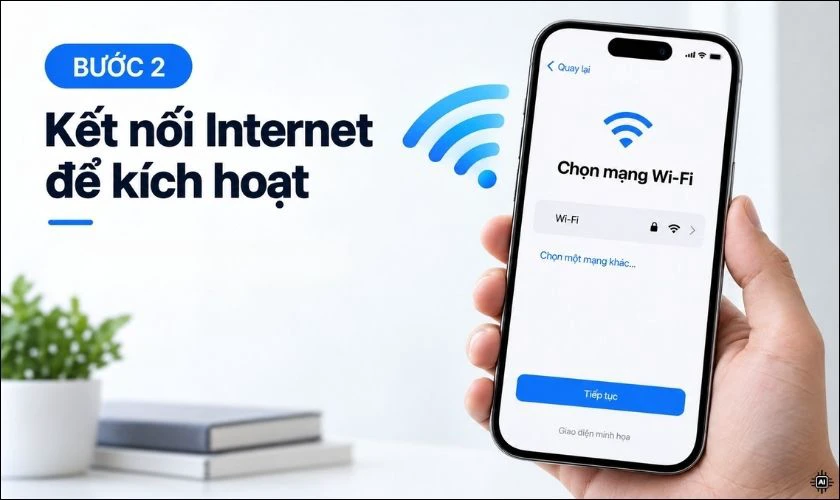 Bắt đầu thiết lập lại thiết bị và kết nối iPhone với Internet