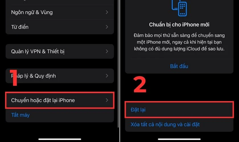 Kh&ocirc;i phục lại c&agrave;i đặt gốc khi thay pin iPhone xong bị n&oacute;ng m&aacute;y