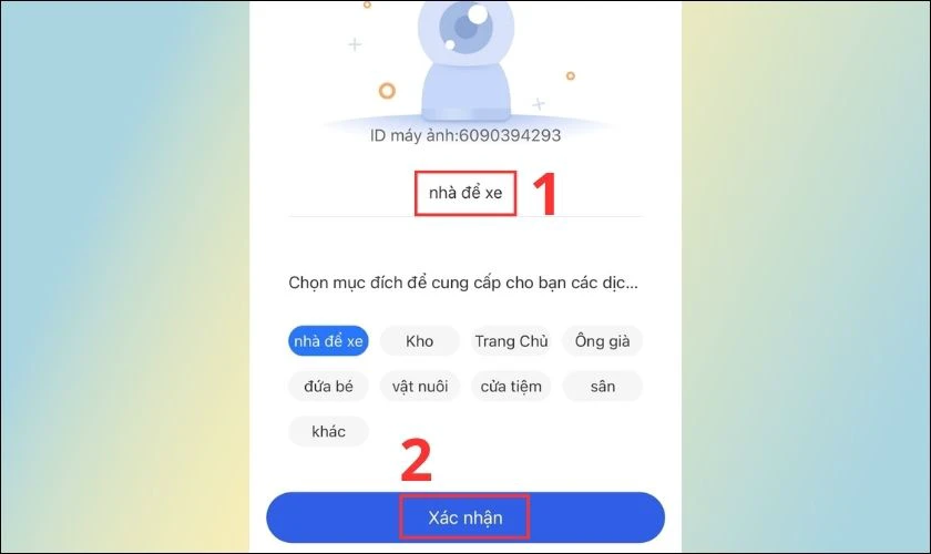 Tiến h&agrave;nh đặt t&ecirc;n cho camera theo &yacute; th&iacute;ch