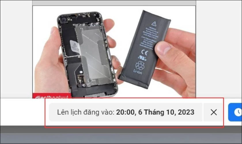 Lựa chọn thời gian đăng b&agrave;i ở mục L&ecirc;n lịch đăng tin