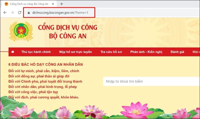 Hướng dẫn đăng ký tạm trú online trên web Bộ công an