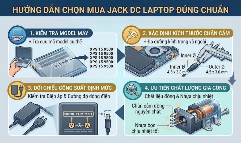 Hướng dẫn chọn mua jack DC laptop đúng chuẩn