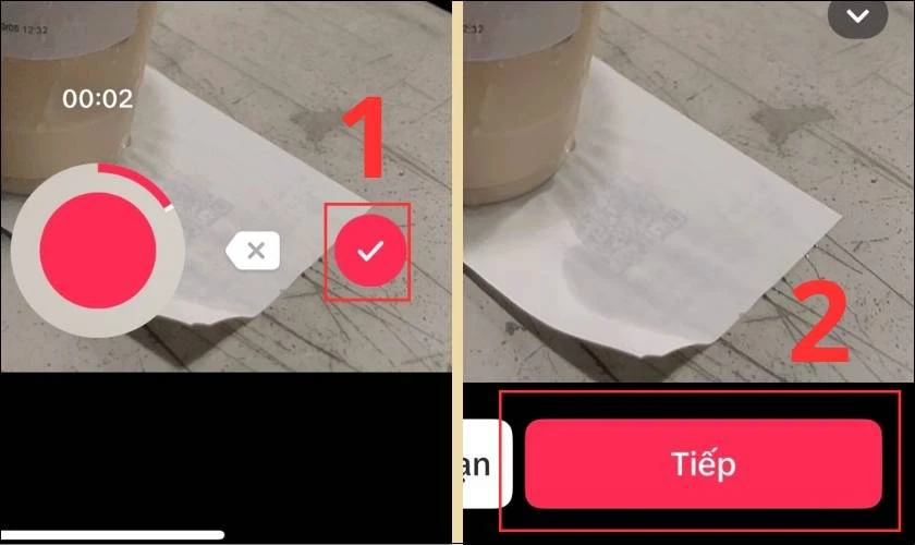 Nhấn Dấu t&iacute;ch v&agrave; chọn Tiếp