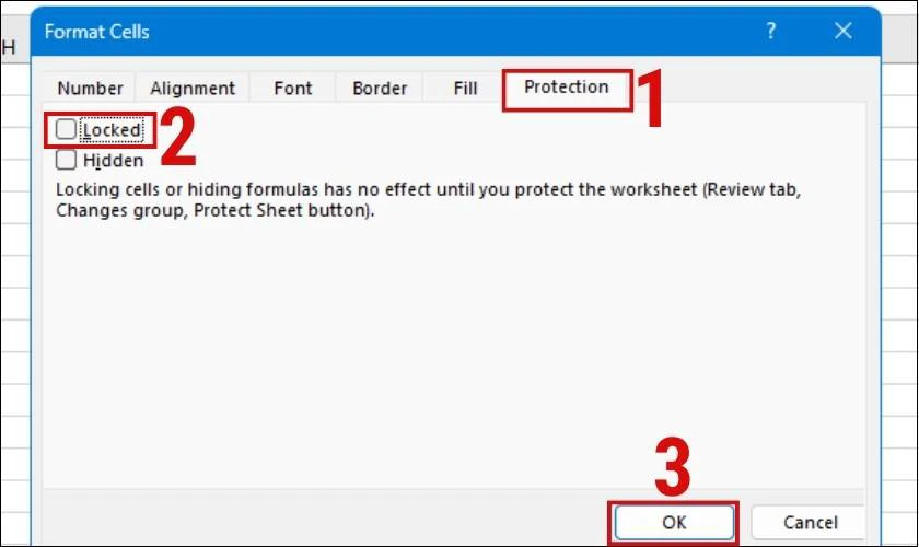 Cách để ẩn, khóa cột trong excel