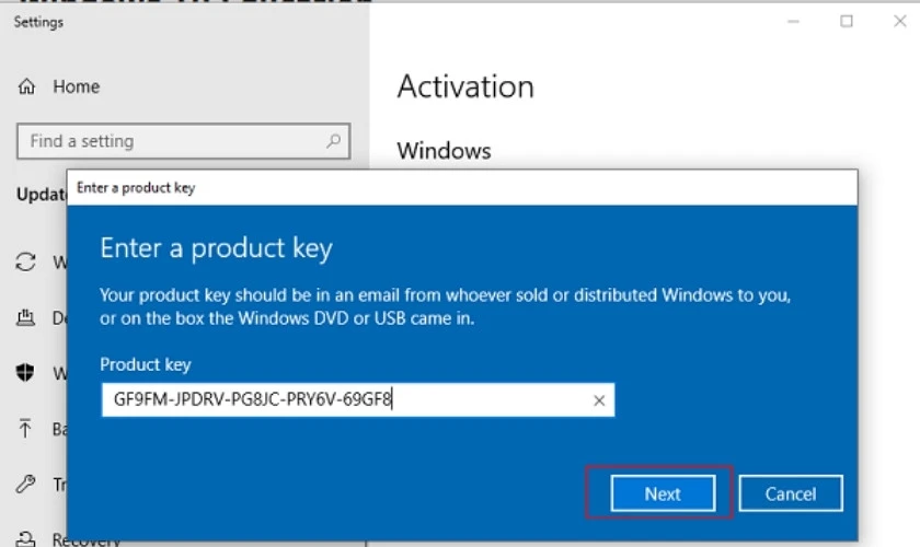 C&aacute;ch k&iacute;ch hoạt key OEM