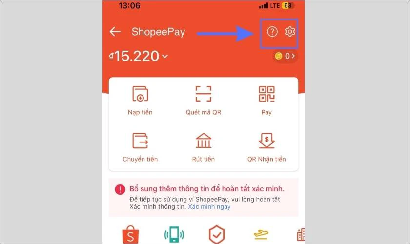 Nhấn v&agrave;o biểu tượng C&agrave;i đặt