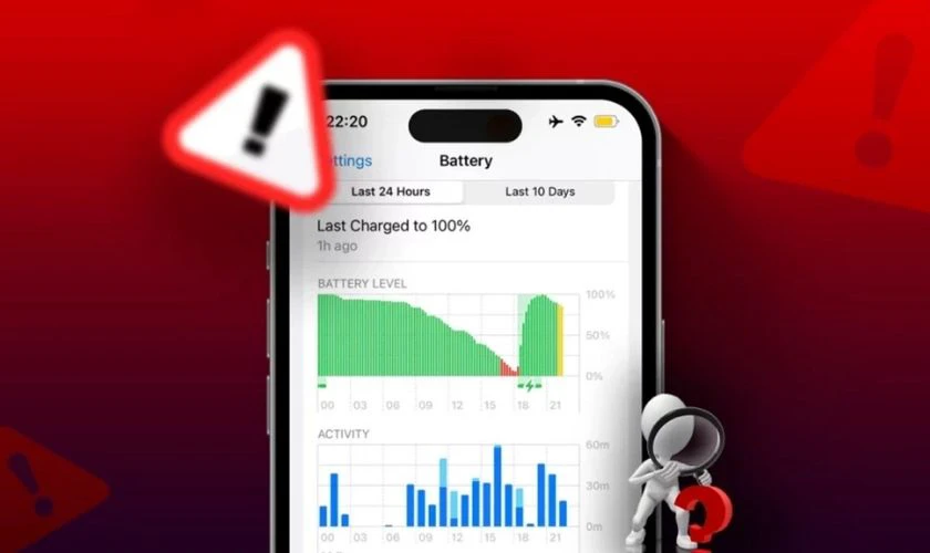Dung lượng pin tự giảm nhanh ngay cả khi kh&ocirc;ng d&ugrave;ng điện thoại