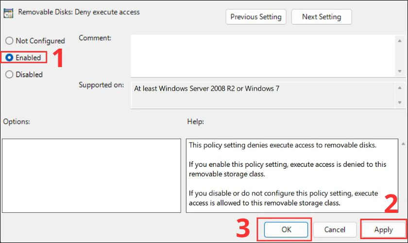 Kh&oacute;a cổng USB bằng Group Policy Editor bước 3