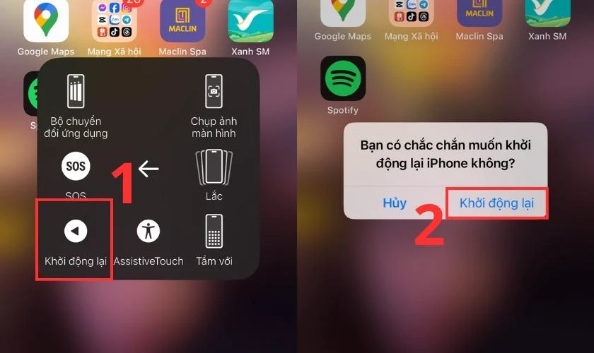 Xác nhận khởi động lại máy