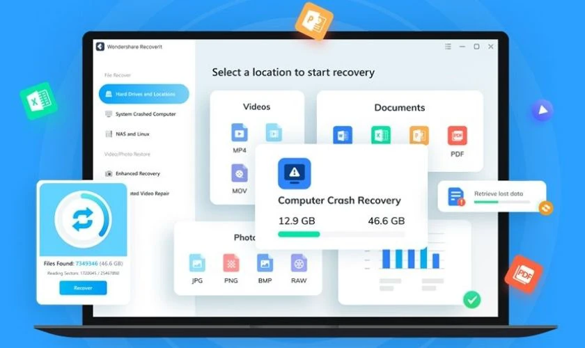 Sử dụng ứng dụng Recoverit để kh&ocirc;i phục ảnh đ&atilde; x&oacute;a tr&ecirc;n OPPO