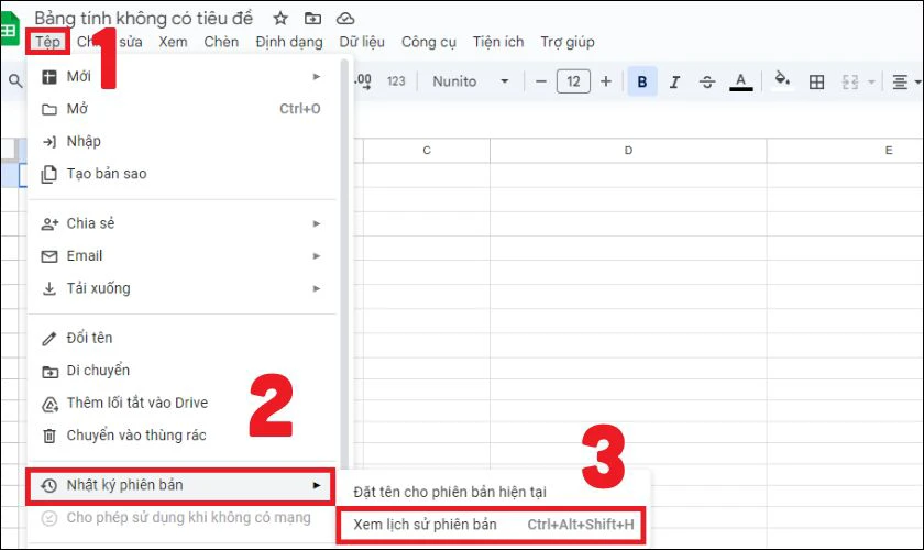 Cách khôi phục trang tính đã xóa trong Google Sheet