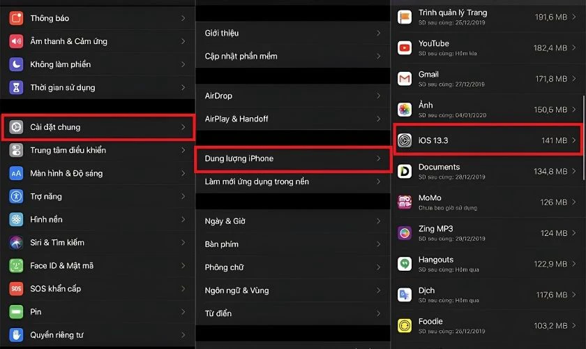 Xóa bản cập nhật khi không cập nhật được iOS
