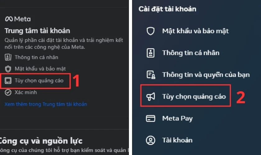 T&ugrave;y chọn quảng c&aacute;o
