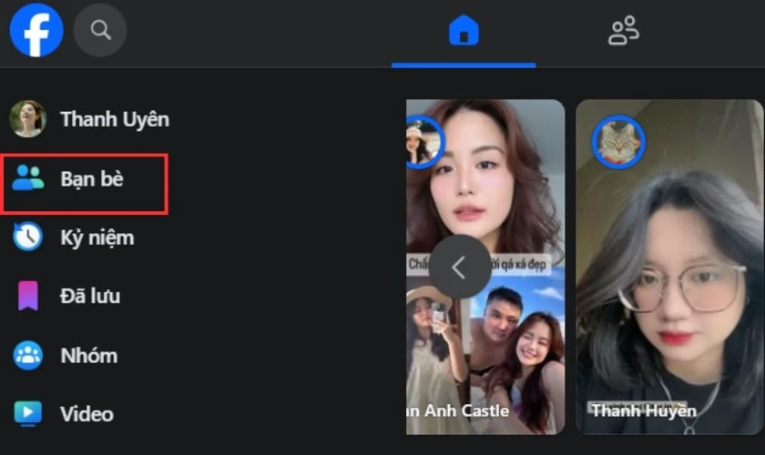 Mở mục Bạn b&egrave;