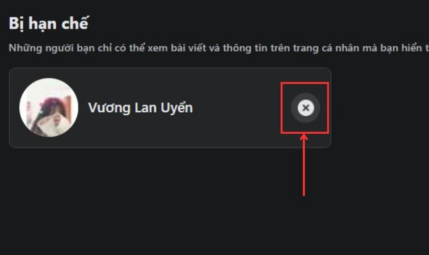 Bấm X để x&oacute;a