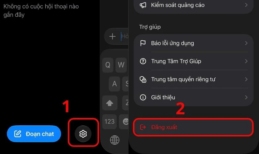 Đăng xuất và đăng nhập lại tài khoản ChatGPT