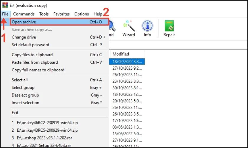 Mở file bị lỗi giải n&eacute;n l&ecirc;n