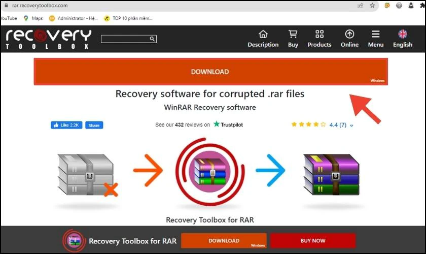 Sử dụng Recovery Toolbox for Rar để sửa lỗi file RAR kh&ocirc;ng giải n&eacute;n được